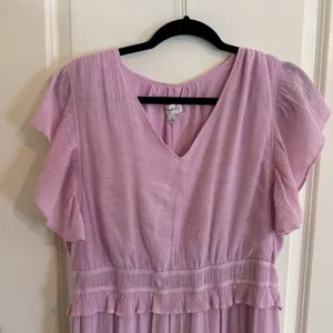 Wonderly Women's Pink Tiered Midi Dress Size Large thumbnail 2