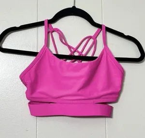 Lorna Jane Pink Strappy Sports Bra Workout Yoga Activewear Size Unknown thumbnail 1