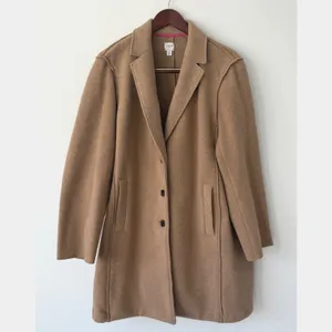 J Crew Factory Women's Boiled Wool-Blend Camel Longline Topcoat Size‎ 20 thumbnail 2