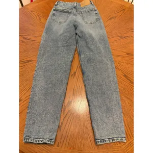 H&M Divided Straight Leg Jeans Women 0 Blue High Waisted Denim Medium Wash thumbnail 5