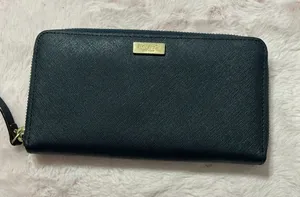 kate spade Black Leather Zip Wallet with Gold Hardware d29 thumbnail 1