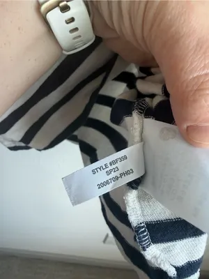 J.Crew Classic Mariner Boat Neck Striped Tee Navy White Size Small thumbnail 6