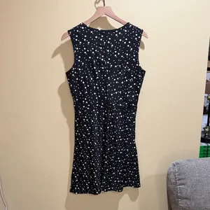 Title Nine Size Medium Black Dress with White Polka Dots thumbnail 4