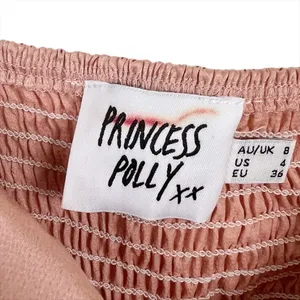 Princess Polly Cropped Long Sleeve Estee Top in Light Pink Satin Size 4 thumbnail 7