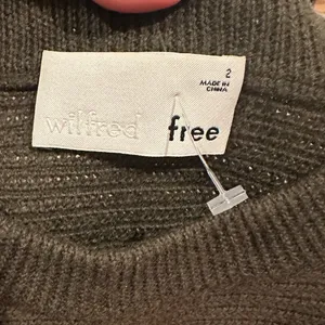 Wilfred Free Lolan Olive Green Merino Wool Cropped Dolman Sleeve Sweater Top 2 thumbnail 5