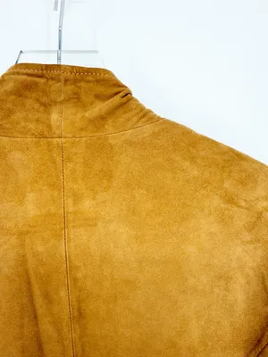 Coldwater Creek 100% Leather‎ Open Front Jacket Women's S Tan Western Boho thumbnail 5