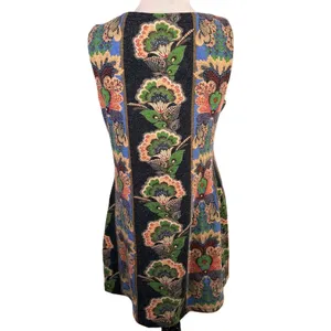 Aryeh Women's Black Sleeveless Floral Zipper Tunic Sweater Dress Size Medium thumbnail 5