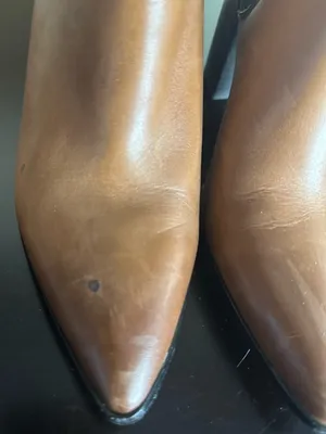 Steve Madden “Knoxi” Cognac Brown Leather Block Heel Chelsea Booties thumbnail 6