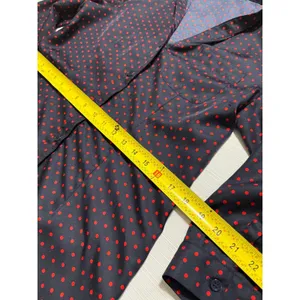 The Limited Navy Blue Red Polka Dot Button Front Shirt Dress Medium 3/4 Sleeve thumbnail 3