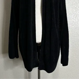 Barefoot Dreams Cozychic Lite Black Open Front Soft Sweater Cardigan, Sz Large thumbnail 4