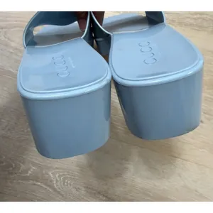Gucci Jelly Mules Rubber Slides Chunky Blue Y2K Size 38 Resort Beach Luxury thumbnail 5
