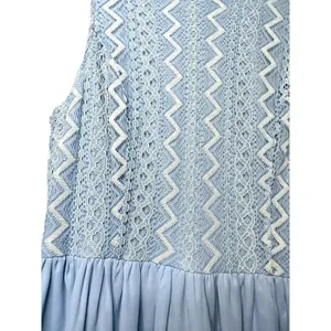 Altar'd State Sleeveless Dress Size Small Blue Above Knee Lace Overloy Flowy thumbnail 3