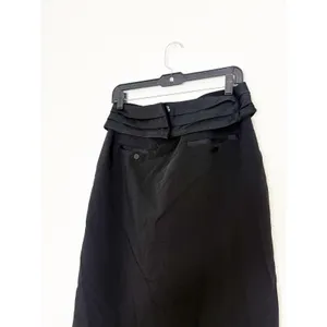 Zara Tuxedo Pencil Skirt Medium Black Satin Cumber-bun Cocktail Office Siren thumbnail 13