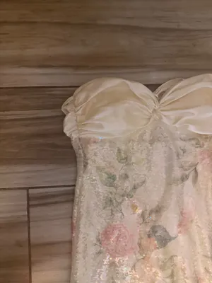 Angelina Satin Tie-Back Floral Sequin Formal Dress thumbnail 3