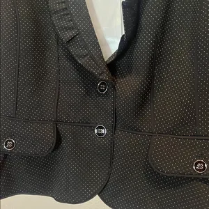 White House Black Market Women’s Dotted Blazer Ruffle collar 3/4 Sleeves Size 12 thumbnail 7