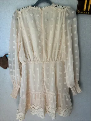 Lulus Beige Lace Mini Dress Size Small thumbnail 8