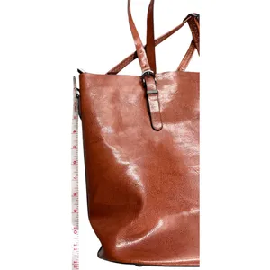 Brown Pleather Tote Bag thumbnail 3