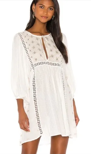 Free People Charlotte Swiss-Dot Tunic Dress Ivory thumbnail 1