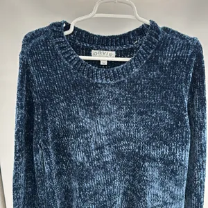 Orvis Women's Deep Blue Crew Neck chenille Sweater L soft winter cozy outdoors thumbnail 7