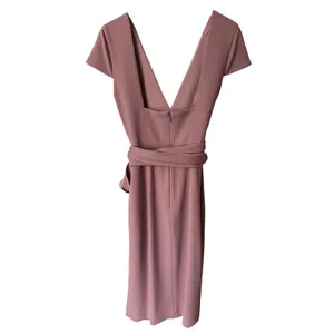 Dress the Population Dana Dress XS Blush Pink V-Neck Sheath Cocktail‎ Wrap Waist thumbnail 3
