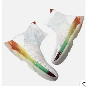 MICHAEL MICHAEL KORS Kendra Rainbow Stretch Knit Sock Sneakers Booties Size 5M thumbnail 1