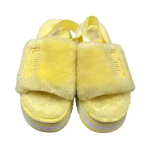 UGG Fluff sugar platform wms yellow slingback casual sandals sz 10 SKU 10-654 thumbnail 1