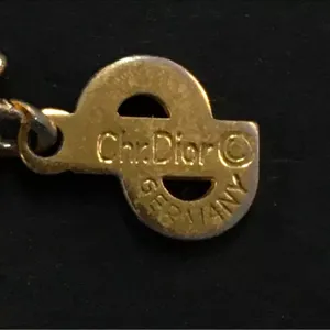 Vintage Dior CD logo crystal rhinestones necklace thumbnail 5