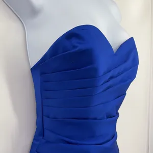 Alfred Angelo Strapless Corset Dress Sz 0 Prom Bridesmaid Satin Ruch Y2K Lace Up thumbnail 4