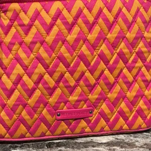 Vera Bradley Pink and Orange Cosmetic Bag with Quilted Design thumbnail 9
