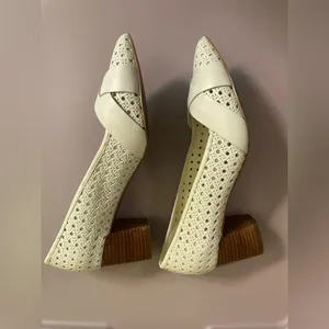 New Cole Haan white block heel dress sandals thumbnail 3