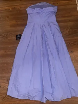 LULUS Trendsetting Choice Periwinkle Strapless Midi Dress - NO BELT thumbnail 3