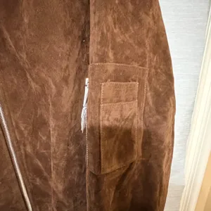 Boohoo Vintage Suede Look Oversized Bomber Jacket Chocolate Brown US 12 NEW thumbnail 6