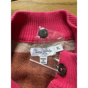 Time For Me Cardigan Women‎ Sweater Sz XL Button Down Aztec Cotton Knit Colorful thumbnail 9