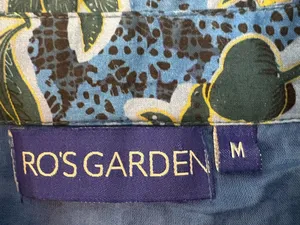 Ro's Garden Shirt Dress Womens Medium Blue Floral Tiered Mini Cotton thumbnail 5