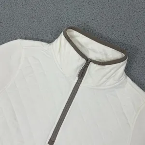 Eddie Bauer Bay Laurel 1/4 Zip Women S‎ Coconut Milk Fleece Quilt Pullover NWT thumbnail 4
