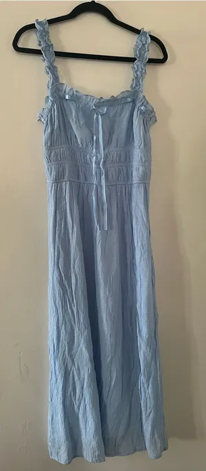Francesca's Collections Light Blue Ruffle Midi Dress Medium Cottagecore Coquette thumbnail 1