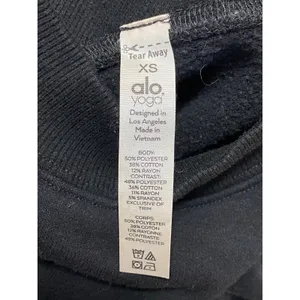 Alo Yoga Hazy Black Fleece Mock Neck Long Sleeve Sweater Sweatshirt Top Size XS thumbnail 5