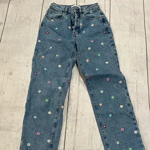 Pacsun blue floral high waisted jeans thumbnail 4