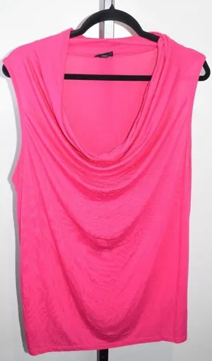 Torrid Cowl Neck Sleeveless Top Hot Pink Draped Front, Size 2 thumbnail 1