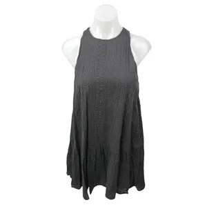 Urban Outfitters Women's Black Gauze Sleeveless Flowy Mini Shift Dress Size S thumbnail 4
