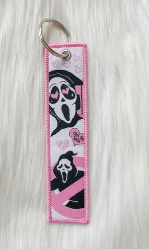 Scream Ghostface Horror movie pink keychain thumbnail 2