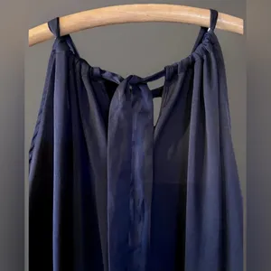 Anthropologie Navy Bodysuit Saturday Sunday NWOT Blouse Sz XL Silky Top Festival thumbnail 2