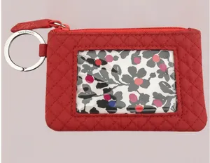Vera Bradley Coral Quilted Card Wallet with Keyring thumbnail 1