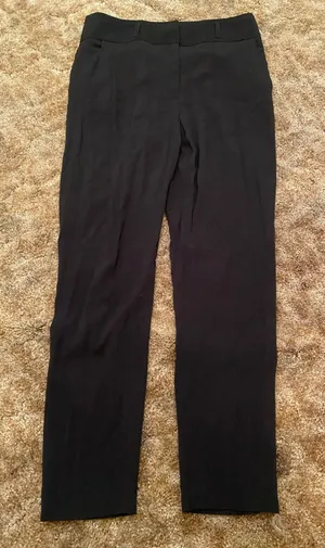 Veronica Beard Grigore Viscose Black Straight Leg Trouser Pant Minimalist Career thumbnail 1