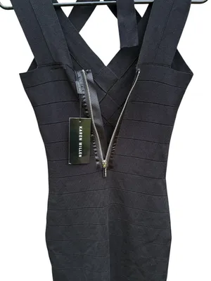 NWT Karen Millen BodyCon Bandage Dress Black Size 2 thumbnail 8