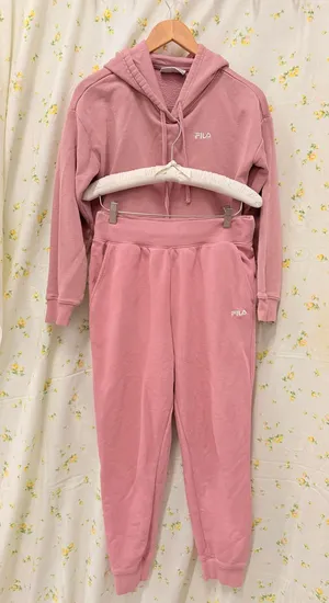 Fila Sport Womens Hoodie and Sweatpants‎ Set Pink Loungwear Cozy Warm thumbnail 1
