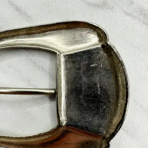 Silver Tone Simple Basic Belt Buckle Rounded Rectangle Frame ✨ thumbnail 9