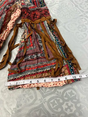 Uncle Frank by Anthropologie Geometric Embroidered dress with Red&Teal Accentst thumbnail 10