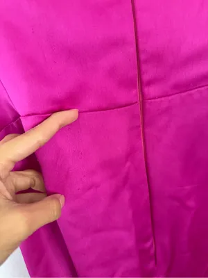 Tarik Ediz US 14 51147 Asymmetrical Bodice Slit Gown Fuchsia Pink Evening Party thumbnail 6