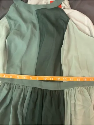 Modcloth green sleeveless High-Low color block Chiffon maxi Dress NWOT size 2X thumbnail 10